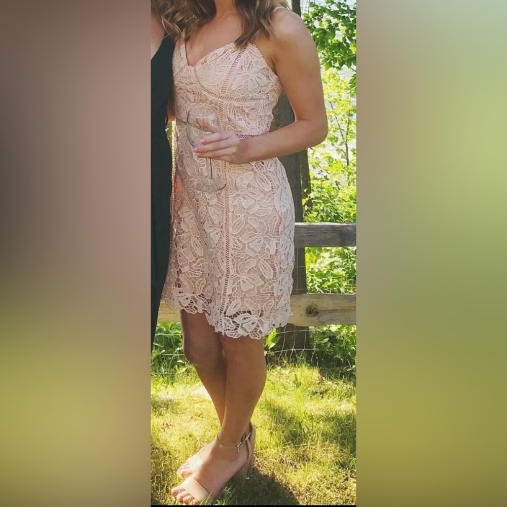 Crochet Pink Cocktail Dress